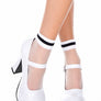 Striped sheer ankle hi