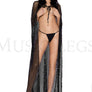 Fishnet cape with attached hood (G-string not included)