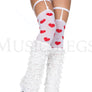 Lace ruffle layered leg warmer