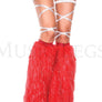 Furry lurex leg warmers