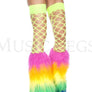 Rainbow furry leg warmers (Glow UV Reactive)