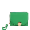 DIONA J WOMEN FASHION SMOOTH SOLID HAND STRAP ZIPPER WALLET COLOR GREEN