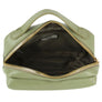 DIONA J VEGAN LEATHER SMOOTH HANDLE ZIPPER FANNY PACK BELT BAG COLOR GREEN