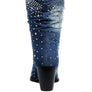 Savant Diamante & Rhinestones Denim Boots