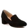Astra Block Heel Genuine Suede Loafers