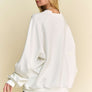 Davi & Dani Round Neck Raglan Sleeve Sweatshirt