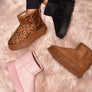 WILD DIVA Thermal Furry Leopard Platform Booties