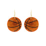 Orange Padded Basketball Earrings