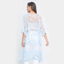 DIONA J FLORAL LACE KIMONO ONE SIZE COLOR LIGHT BLUE