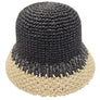 DIONA J TWO TONE STRAW BUCKET HAT ONE SIZE COLOR BLACK