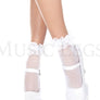 Fishnet anklet with ruffle trim