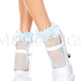 Fishnet anklet with ruffle trim