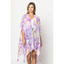 DIONA J SWIRL BORDER PRINT KIMONO ONE SIZE COLOR PURPLE