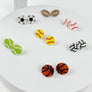 VARIETY OF SPORTS BALL EPOXY STUD EARRINGS