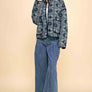 Davi & Dani Vintage Print Open Front Jacket with Pockets