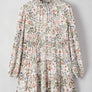 Printed Mock Neck Long Sleeve Mini Dress