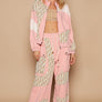 POL Applique Patchwork Zip Up Jacket