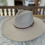 Structured wide brim panama hat in vegan felt With