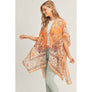 DIONA J BOHO PRINT KIMONO CARDIGAN ONE SIZE COLOR ORANGE