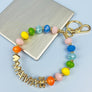 HEART BEAR SHAPED MAMA KEYCHAIN GLASS BEAD METAL B