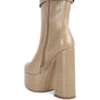 Bumpy Croc High Block Heeled Chunky Ankle Boots