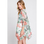 DIONA J FLOWER PATTERN FRILL KIMONO ONE SIZE MULTICOLOR