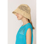 DIONA J SOLID STRAW BUCKET HAT ONE SIZE COLOR BEIGE