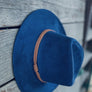 Vegan suede fedora with braided trim