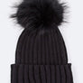 Raccoon Fur PomPom Beanie