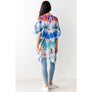 DIONA J ABSTRACT TIE-DYE PRINT KIMONO ONE SIZE COLOR BLUE