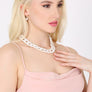 WHITE CHAIN NECKLACE AND EARRING SET