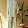 Davi & Dani Drawstring Ruched Detail Wide Leg Pants