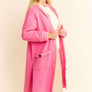 Davi & Dani Side Slit Button Up Hooded Cardigan