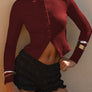 Button Down Long Sleeve T-Shirt