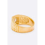 Diona J Unisex 18KT Gold Plated Crystal Ring Size 9