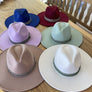 Wide brim panama hat in vegan felt
