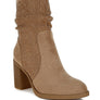 Chinar Rhinestone Studded Slouchy Ankle Boots