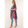 DIONA J AMERICAN FLAG COVER UP KIMONO ONE SIZE COLOR NAVY BLUE