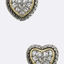 Designed 2 Tone Heart Post Earring