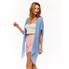DIONA J SOLID PLEATED KIMONO CARDIGAN ONE SIZE COLOR BLUE