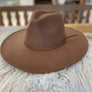 Structured wide brim panama hat in vegan felt With