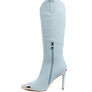 Ridda Metallic Cap Toe Denim Boots