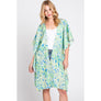 DIONA J FRONT ROPE FLOWER PRINT KIMONO ONE SIZE COLOR YELLOW