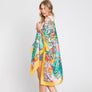 DIONA J HAND DRAWN WATERCOLOR TROPICAL LEAVES KIMONO ONE SIZE COLOR YELLOW