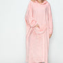 Double Take Full Size Pocketed Hooded Midi Lounge Dress