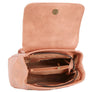 DIONA J FASHION SMOOTH BUCKLE ZIPPER CONVERTIBLE LEATHER BACKPACK COLOR TAN