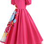Women’s Weird Doll Costume - Pink Dress for Halloween Party Cosplay, Inspired by Doll Movie, Short Sleeve Pink Outfit for Dress Up - DJ Comics
