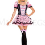The Pink Couture Queen of Hearts costume is a three piece set that