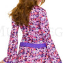 Floral gogo dress with flared bell sleeves