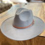 Structured wide brim panama hat With leather belt